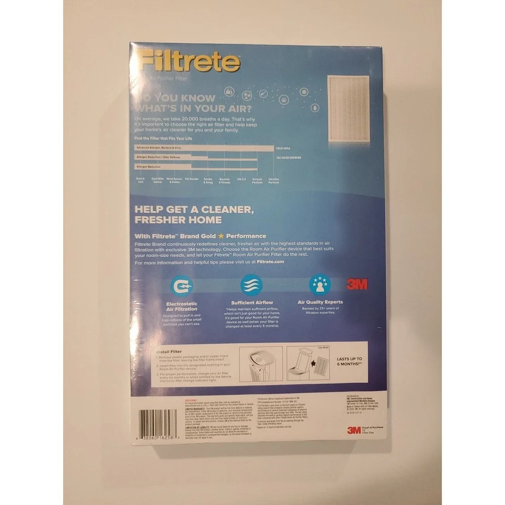 3M Filtrete F2 Allergen Reduction Room Air Purifier Filter - New
